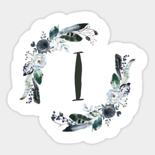 Floral Monogram I Dark Bohemian Flora Sticker